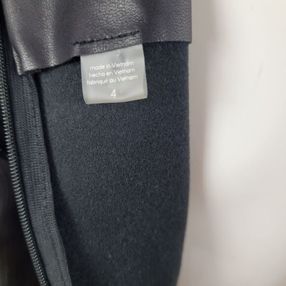 Calvin Klein Faux Leather Black Dress‎ Size 4 - Picture 8 of 10